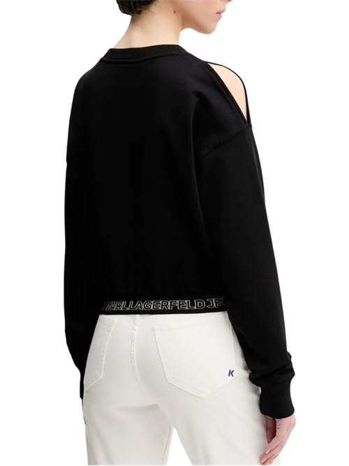 Felpa donna nera in cotone Karl Lagerfeld jeans | A2W20062999